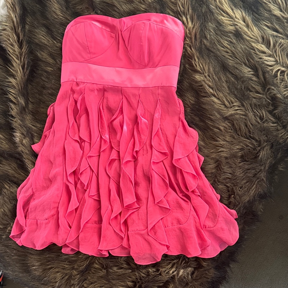 Bcbg pink strapless dress